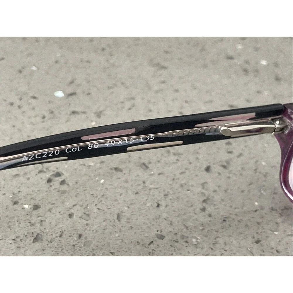 AZC220 COL 80 purple Eyeglasses Frames ONLY Rectangle Full Rim 49-15-135